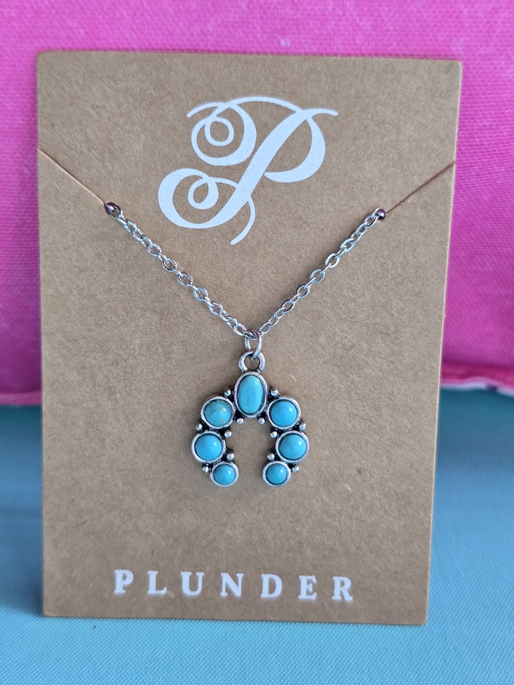 Plunder Turquoise Horseshoe Cluster Necklace